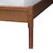 Baxton Studio Eridian MidCentury Modern Walnut Brown Finished Wood and Natural Rattan Queen Size Platform Bed 222-11891-ZORO - alternate 8
